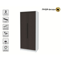 Шкаф распашной Тренд КТ-Ш2 (Белый платинум ЛДСП/ Дуб английский ЛМДФ) Ш918 В2128 Г547